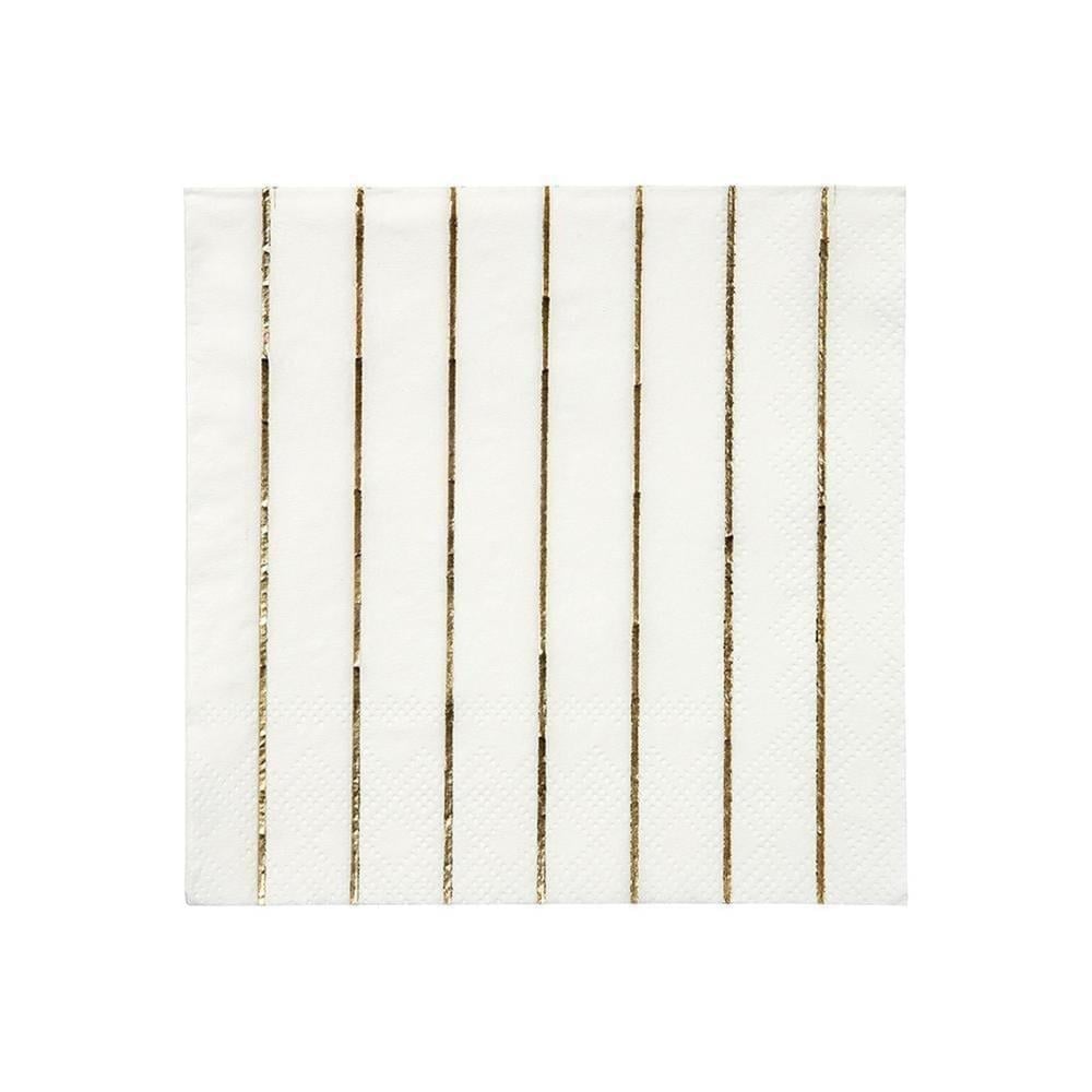 Meri Meri - Gold Stripe Napkins - Altın Çizgili Peçete - S
