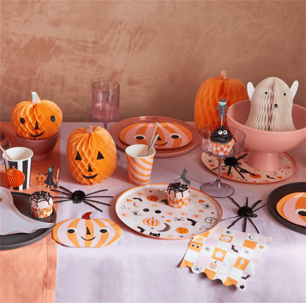 Meri Meri - Groovy Halloween Icon Dinner Plates - Cadılar Bayramı Karakterli Tabaklar (L) (8'li)