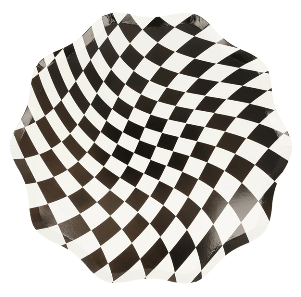 Meri Meri - Halloween Checker Dinner Plates - Cadılar Bayramı Damalı Tabaklar (8'li)