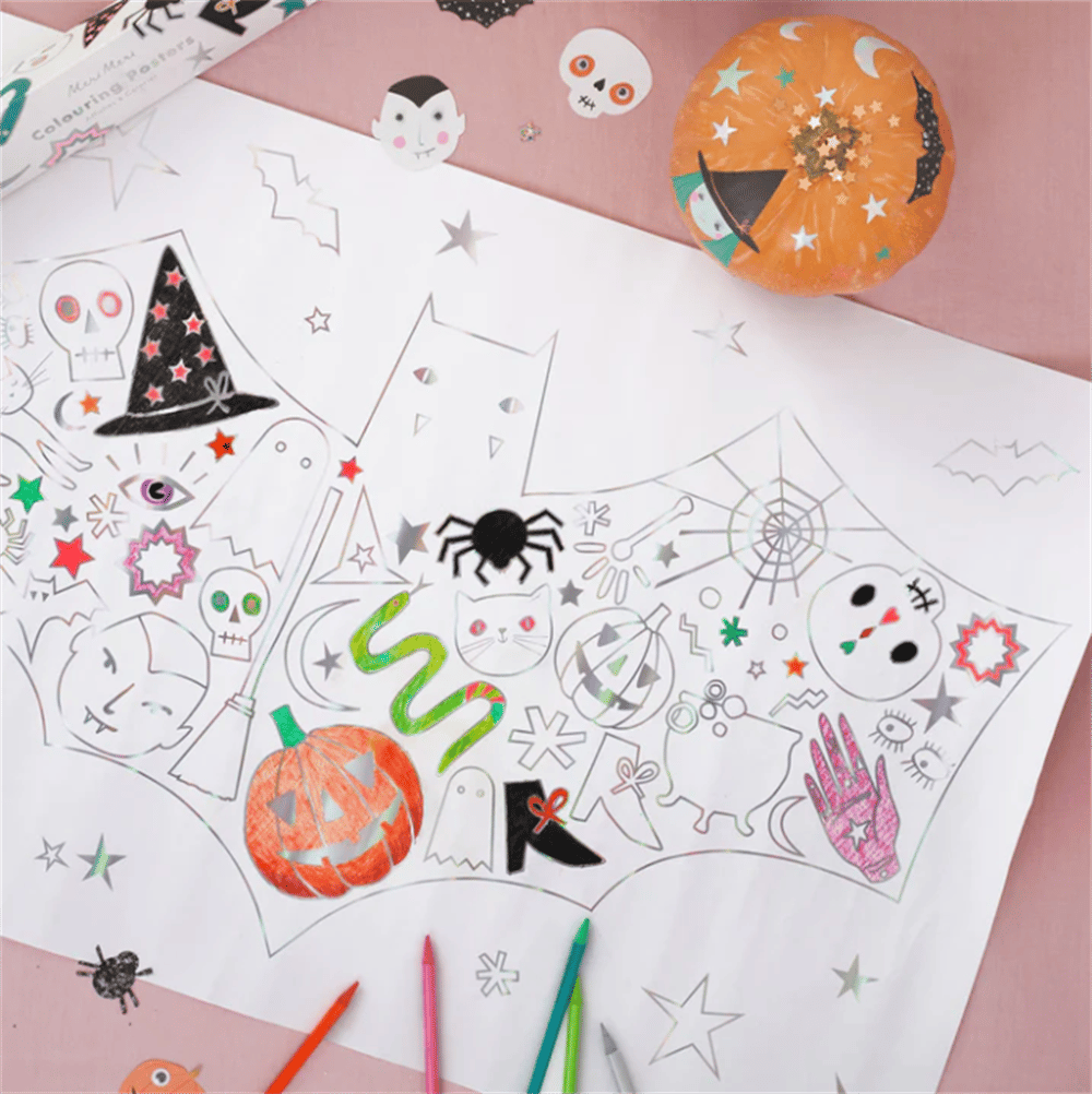Meri Meri - Halloween Colouring Posters - Cadılar Bayramı Boyama Posterleri (2'li)