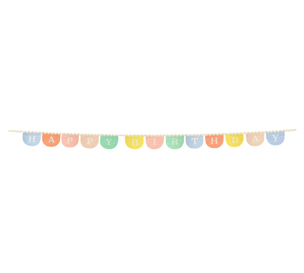 Meri Meri - Happy Birthday Fabric Garland - Happy Birthday Kumaş Asılan Süs