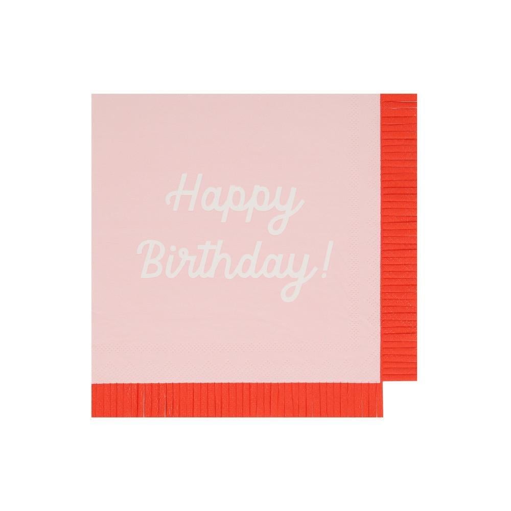 Meri Meri - Happy Birthday Peçeteler - L - 16 Adet