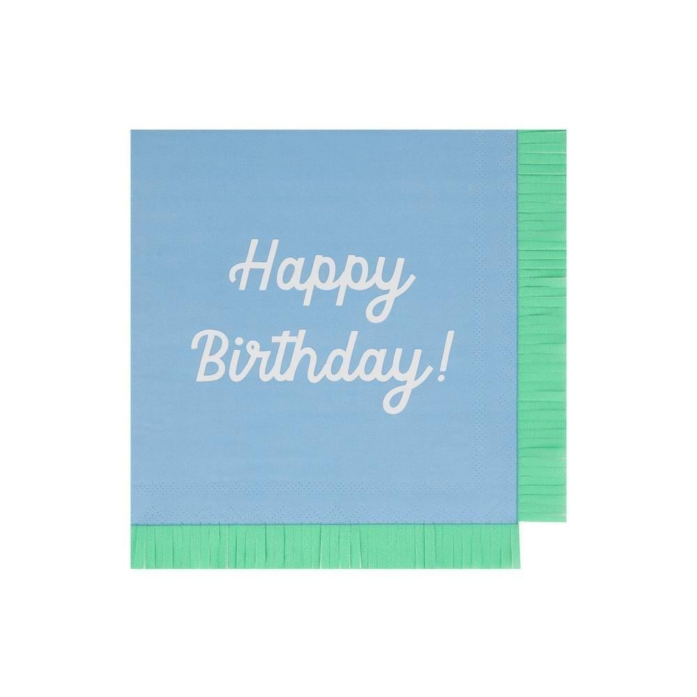 Meri Meri - Happy Birthday Peçeteler - L - 16 Adet