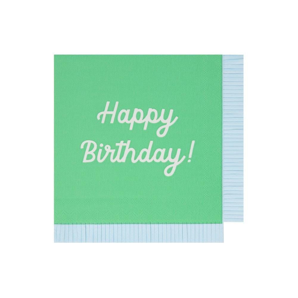 Meri Meri - Happy Birthday Peçeteler - L - 16 Adet