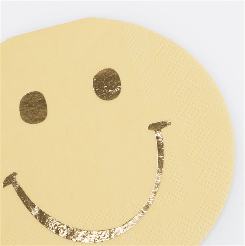 Meri Meri - Happy Face Icons Diecut Napkins - Mutlu Yüz Semboller Peçeteler (X16)