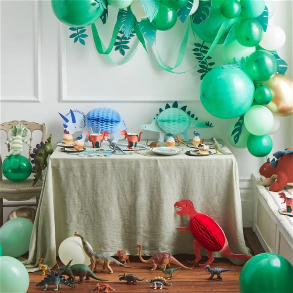 Meri Meri - Honeycomb Dinosaur Decorations - Petek Dinozor Dekorlar - 3lü