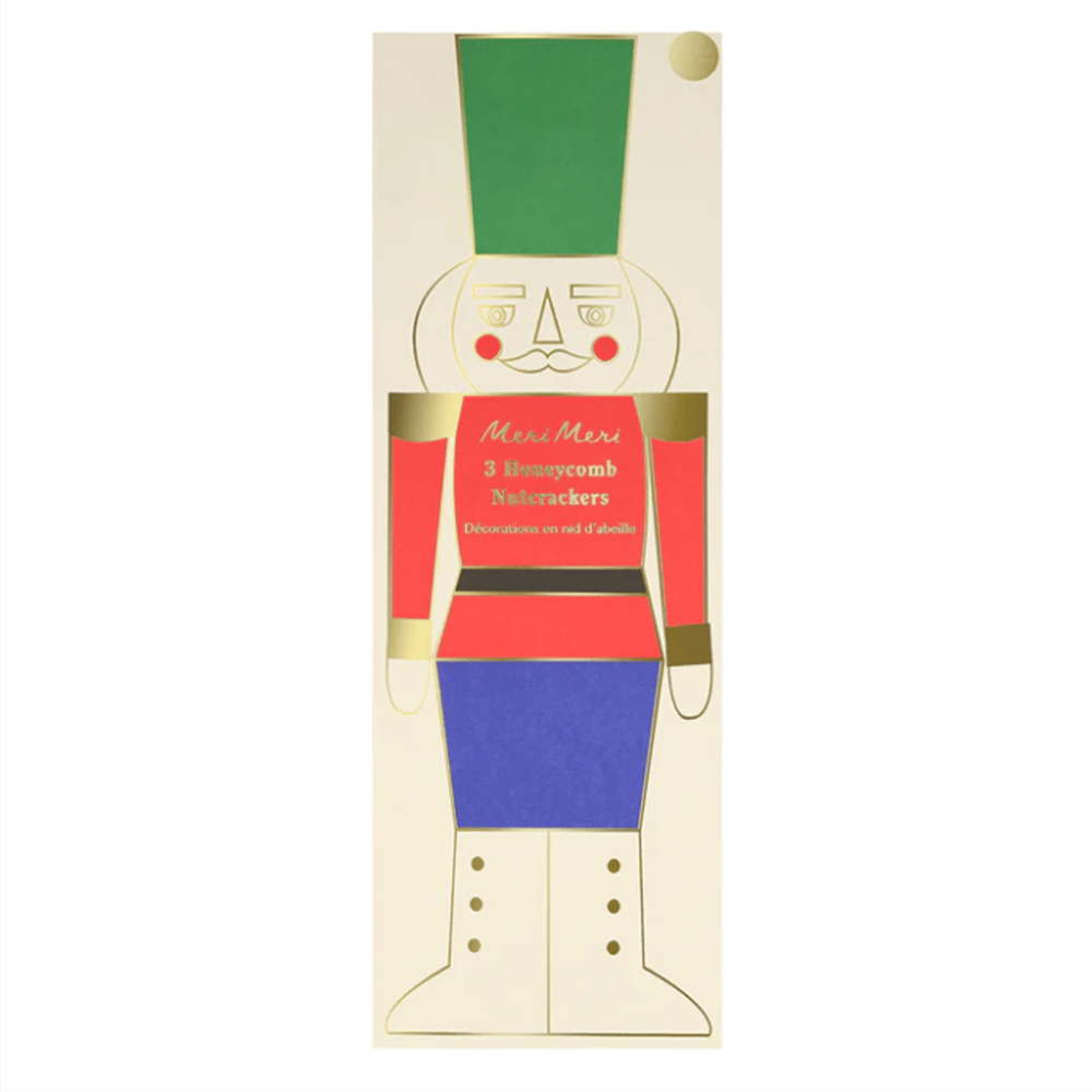 Meri Meri - Honeycomb Nutcracker Decorations - Nutcracker Dekorlar (3'lü)
