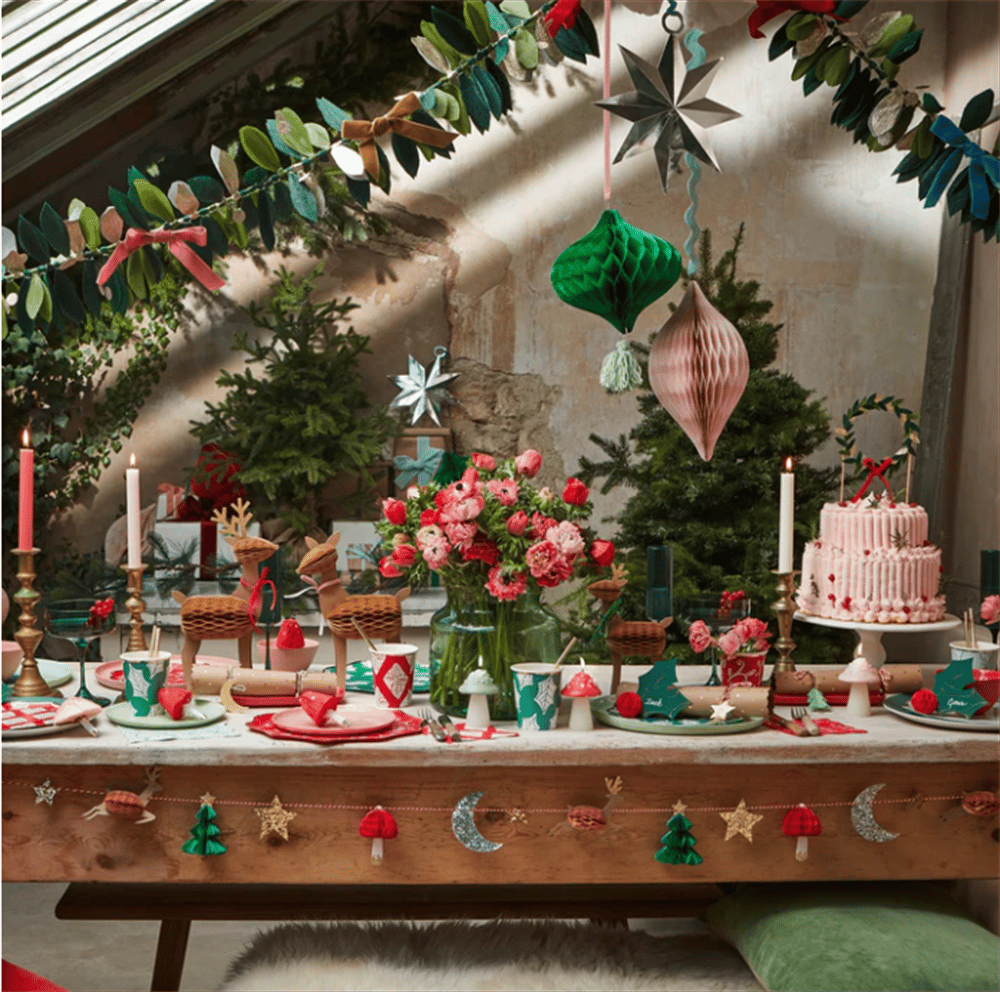 Meri Meri - Honeycomb Reindeer Family - Rengeyiği Ailesi Dekorlar (3'lü)