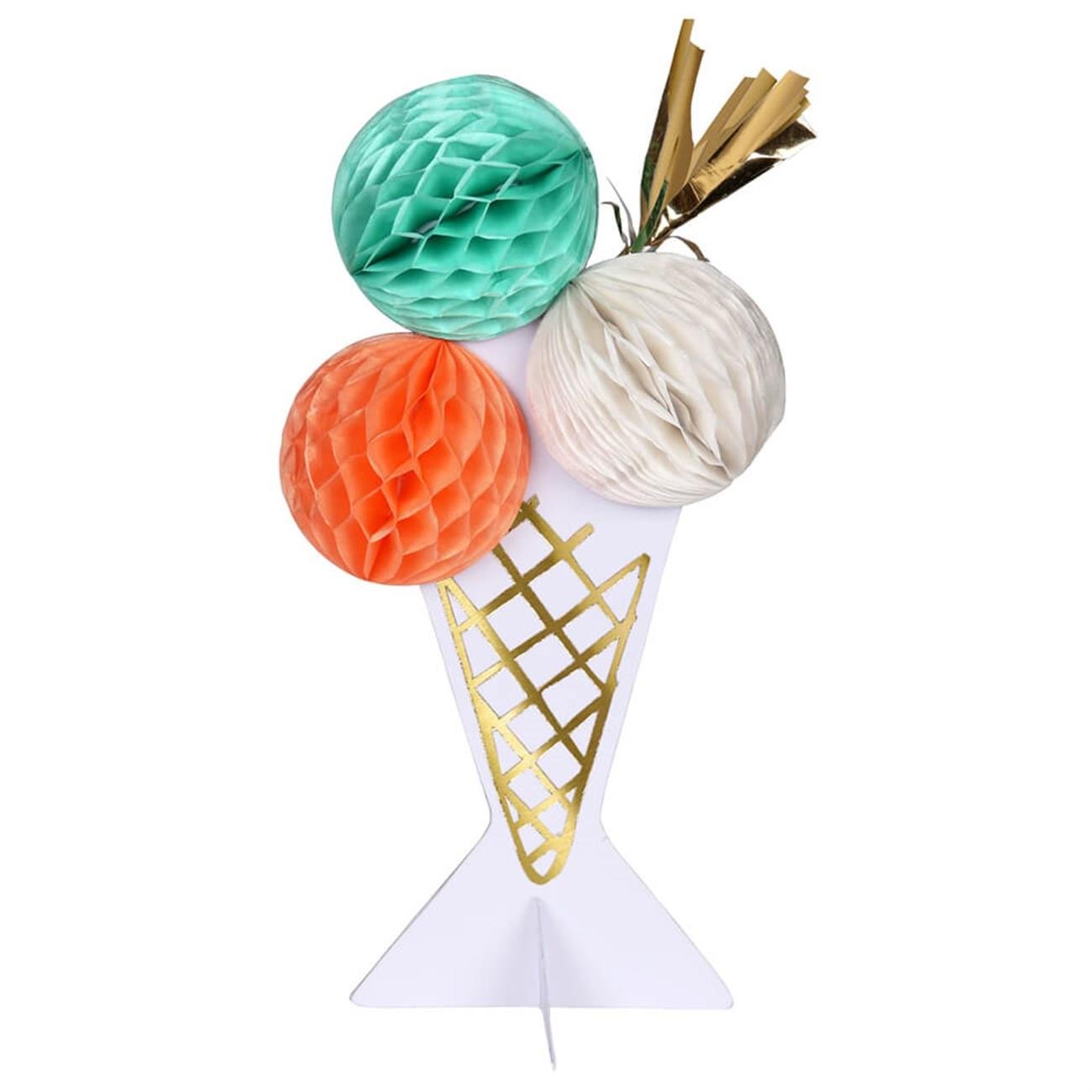 Meri Meri - Ice Cream Honeycomb Card - Dondurma Tebrik Kartı