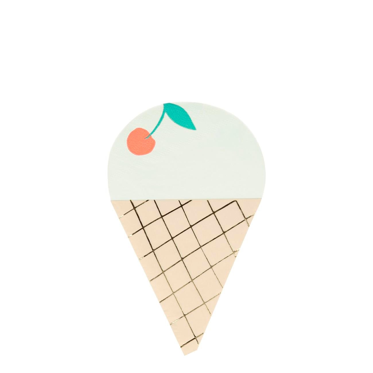 Meri Meri - Ice Cream Napkins - Dondurma Peçete - 16'lı