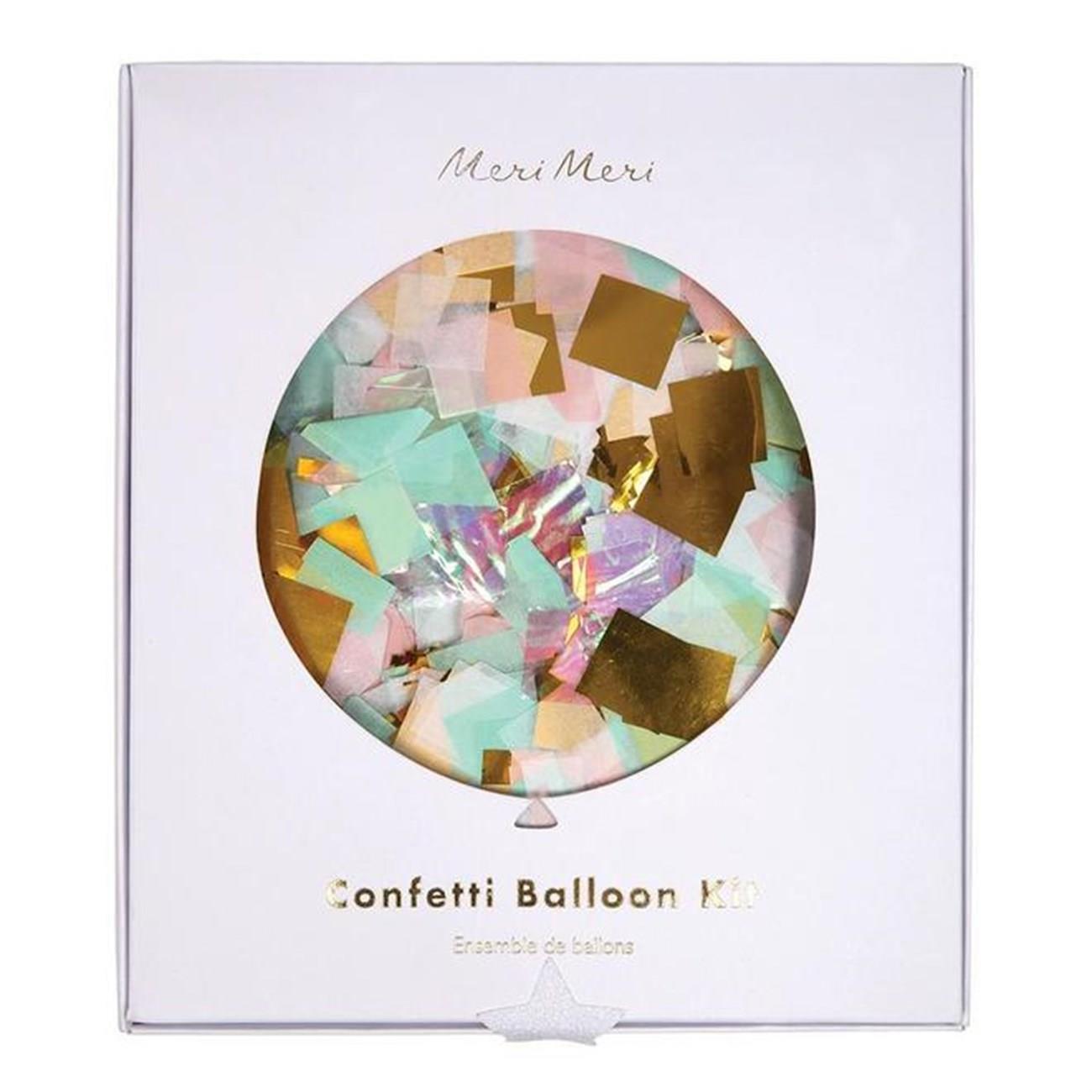 Meri Meri - Iridescent Confetti Balloon Kit - Parıltılı Konfetili Balon Kit
