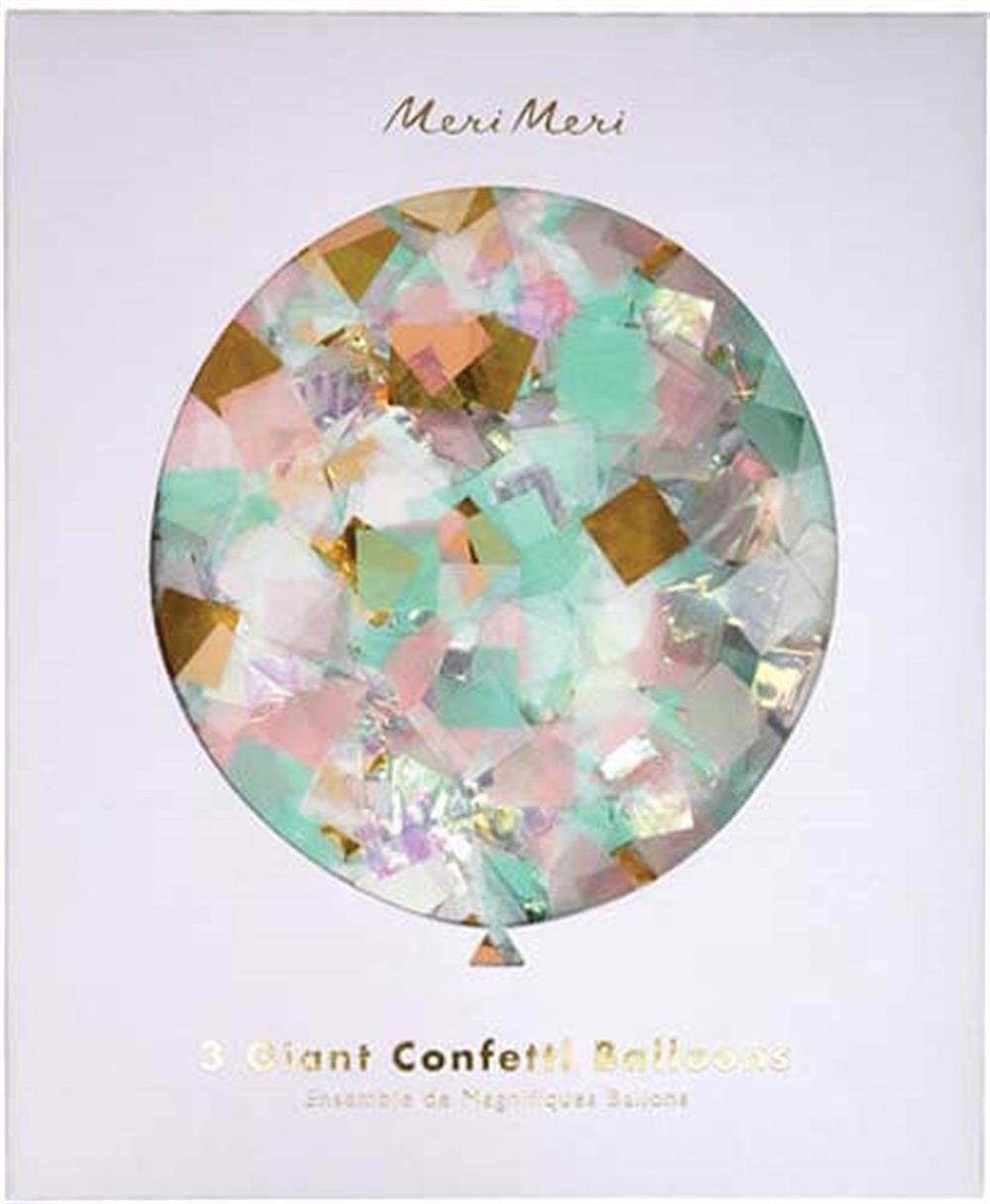 Meri Meri - Iridescent Giant Confetti Balloons - Dev Parıltılı Konfetili Balonlar