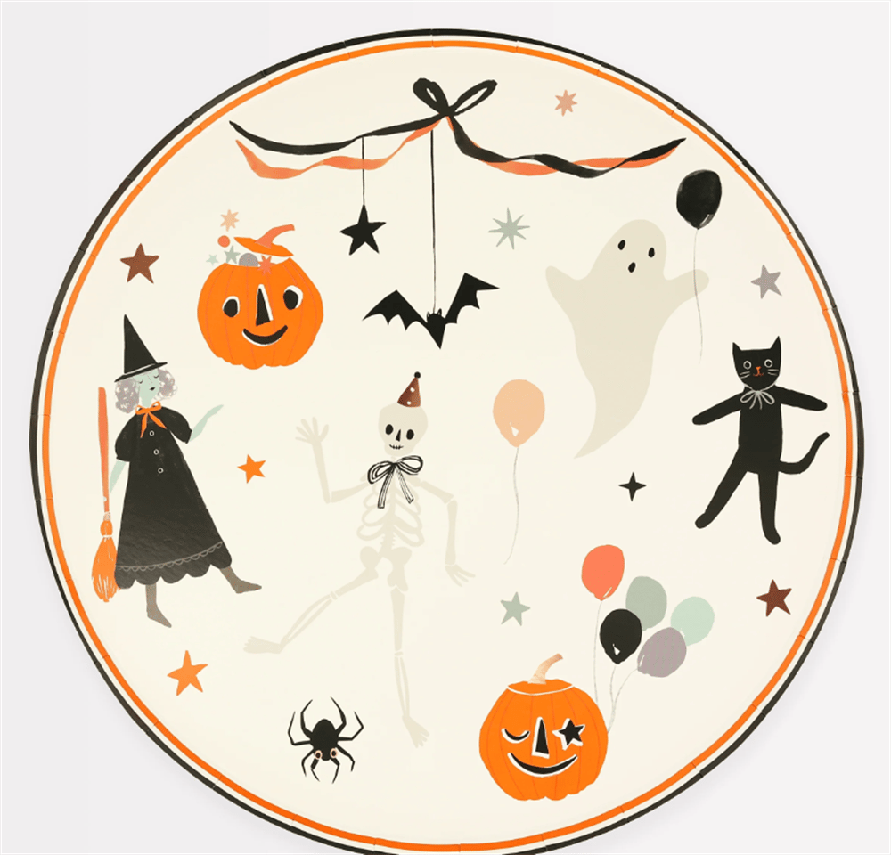 Meri Meri - It's Halloween! Dinner Plates - Cadılar Bayramı Tabak (L) (8'Li)