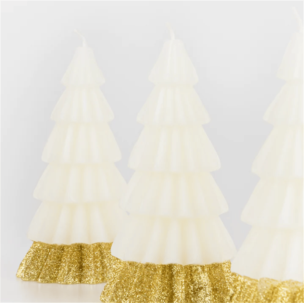 Meri Meri - Ivory Tree Candles - Krem Renk Ağaç Mumlar (3'Lü)