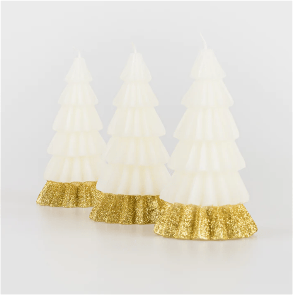 Meri Meri - Ivory Tree Candles - Krem Renk Ağaç Mumlar (3'Lü)