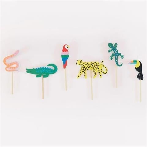 Meri Meri - Jungle Jamboree Candles - Jungle Jamboree Mumlar - 6 Adet