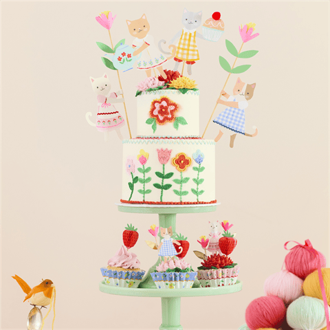 Meri Meri - Kitten Club Cake Toppers - Yavru Kedi Pasta Süsleri