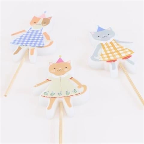 Meri Meri - Kitten Club Candles - Kedi Kulübü Mumlar - 4 Adet