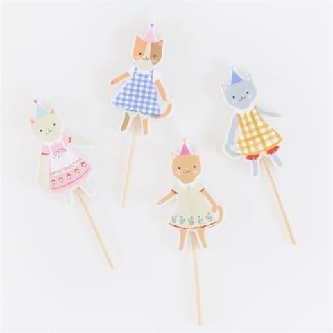 Meri Meri - Kitten Club Candles - Kedi Kulübü Mumlar - 4 Adet