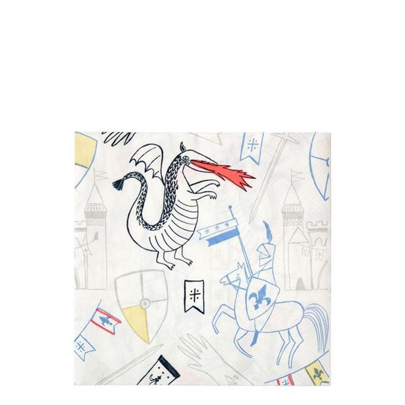 Meri Meri - Knights Napkins - Şövalye Peçeteleri - L - 20'li