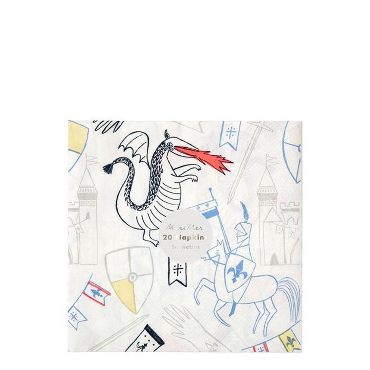 Meri Meri - Knights Napkins - Şövalye Peçeteleri - L - 20'li