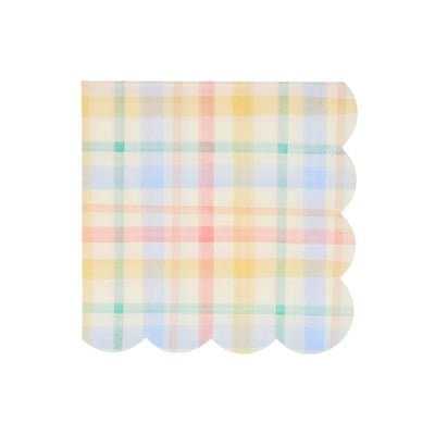 Meri Meri - Large Spring Plaid Napkins - Bahar Yeri Peçeteler - 16'lı
