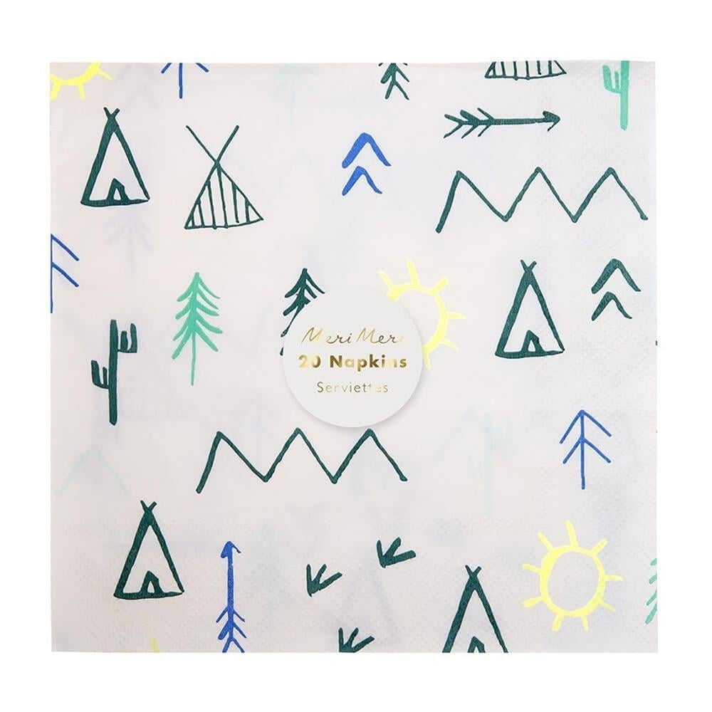 Meri Meri - Let's Explore Napkins - Kamp Peçete - L