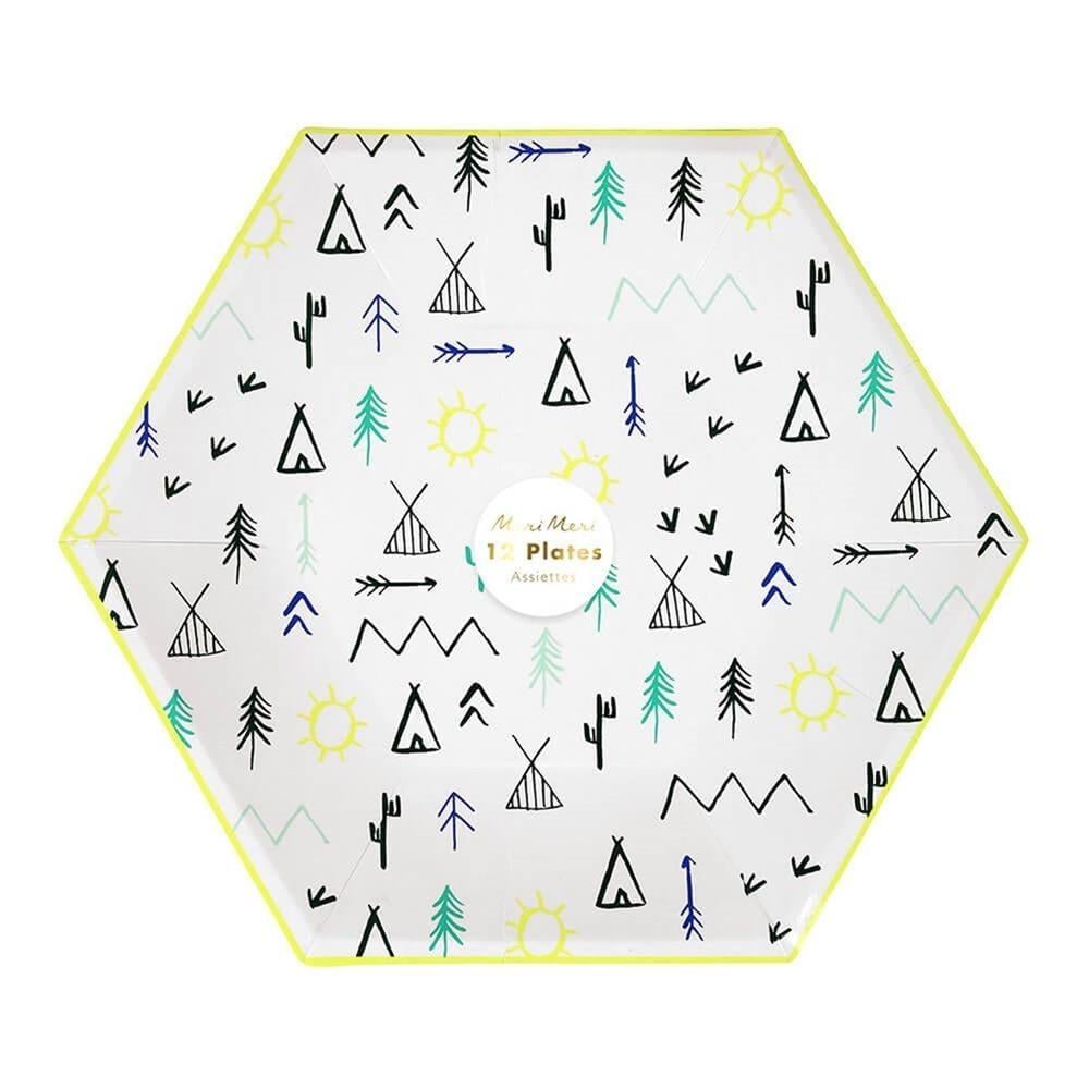 Meri Meri - Let's Explore Plates - Kamp Tabak - L