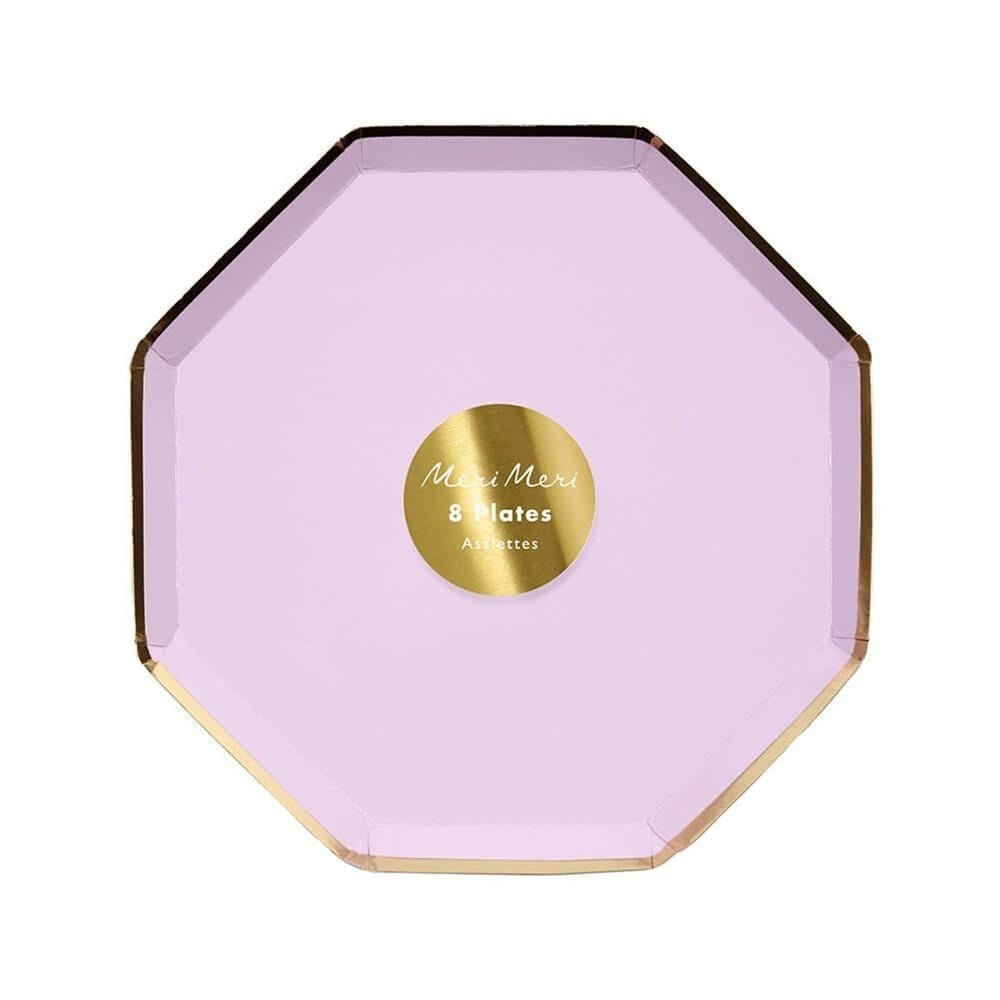 Meri Meri - Lilac Plates - Lila Tabaklar - M - 8'Li
