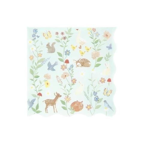 Meri Meri - Little Animals Large Napkins - Minik Hayvanlar Peçeteler - L - 16 Adet