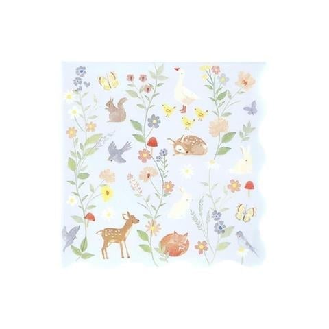 Meri Meri - Little Animals Large Napkins - Minik Hayvanlar Peçeteler - L - 16 Adet