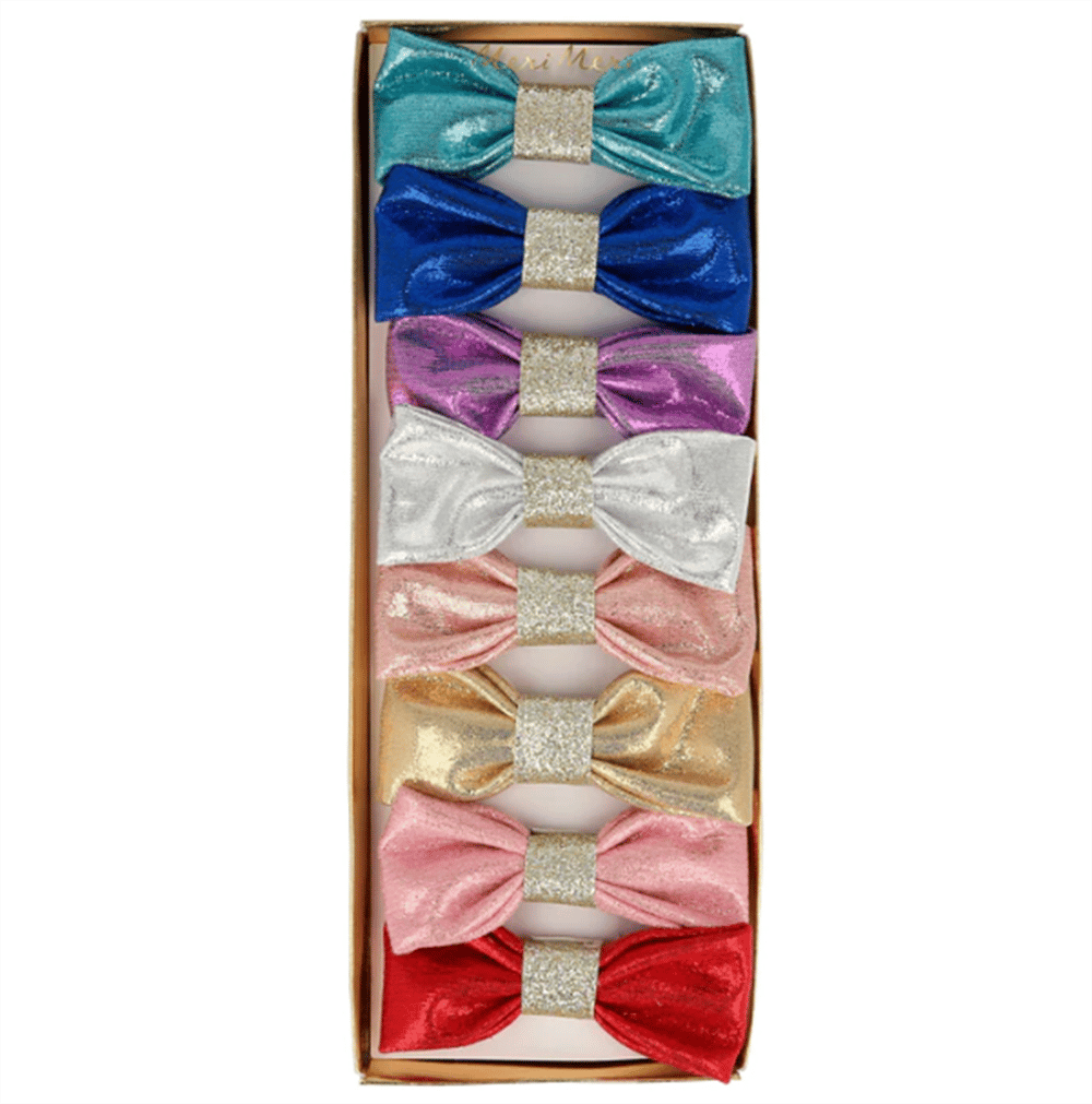 Meri Meri - Lurex Hair Bows - Parıltılı Kurdele Tokalar (8'Li)