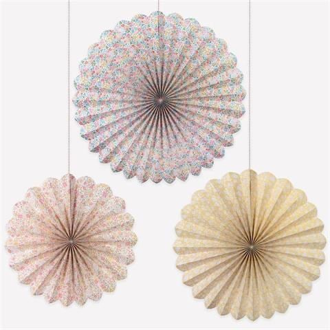 Meri Meri - Meri Meri X Liberty Giant Pinwheel Decorations - Meri Meri X Liberty Dev Fırıldak Asılan Süsler - 3 Adet