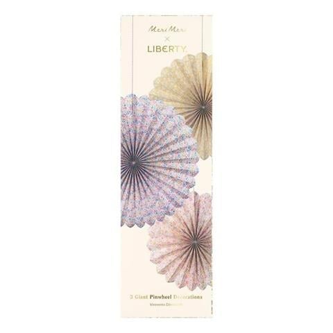 Meri Meri - Meri Meri X Liberty Giant Pinwheel Decorations - Meri Meri X Liberty Dev Fırıldak Asılan Süsler - 3 Adet