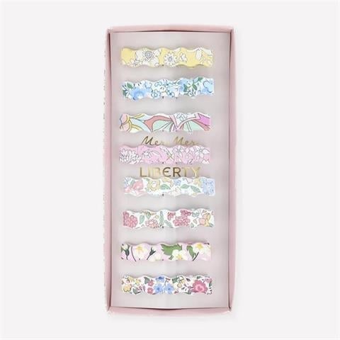 Meri Meri - Meri Meri X Liberty Wavy Hair Clips - Meri Meri X Liberty Dalgalı Saç Tokaları - 8 Adet