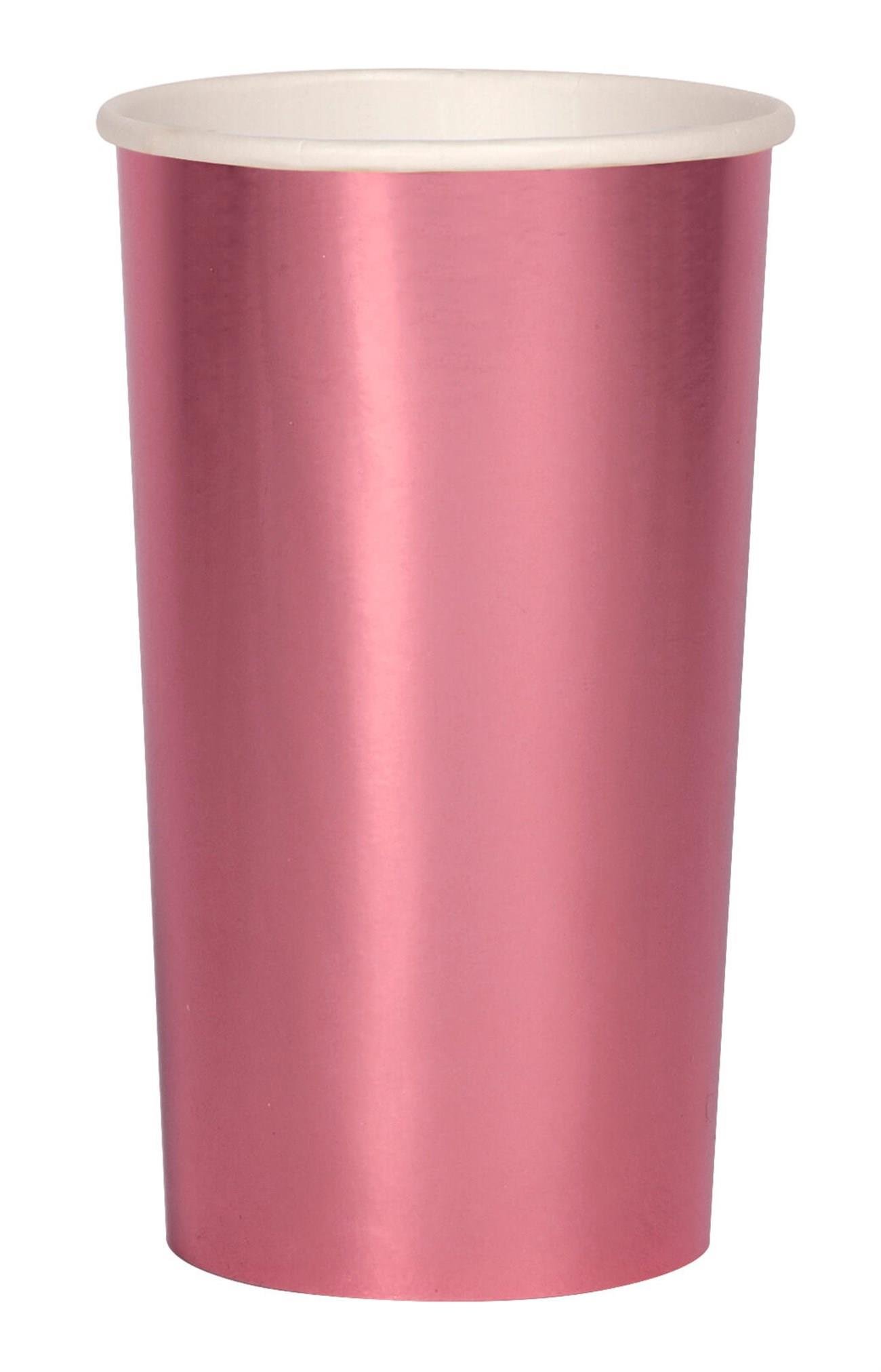Meri Meri - Metallic Pink Cups - Metalik Pembe Bardak - L