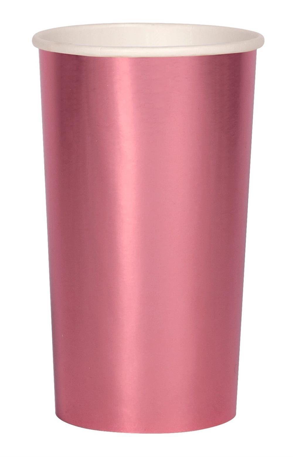 Meri Meri - Metallic Pink Cups - Metalik Pembe Bardak - L