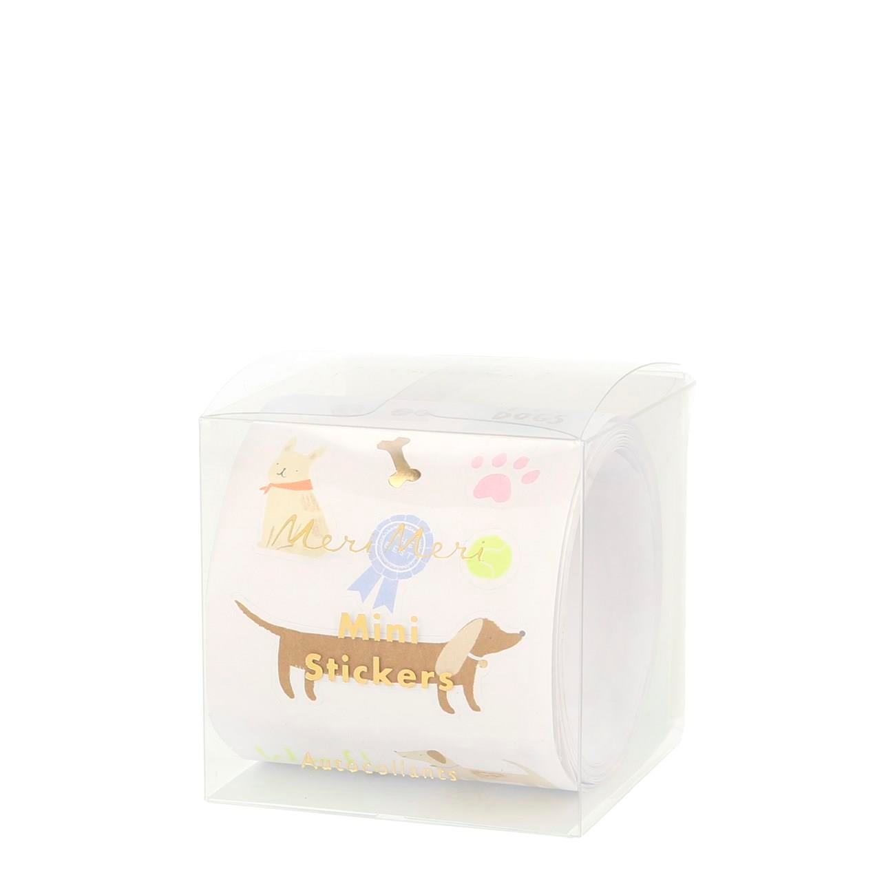 Meri Meri - Mini Dog Party Stickers - Mini Köpek Rulo Çıkartma