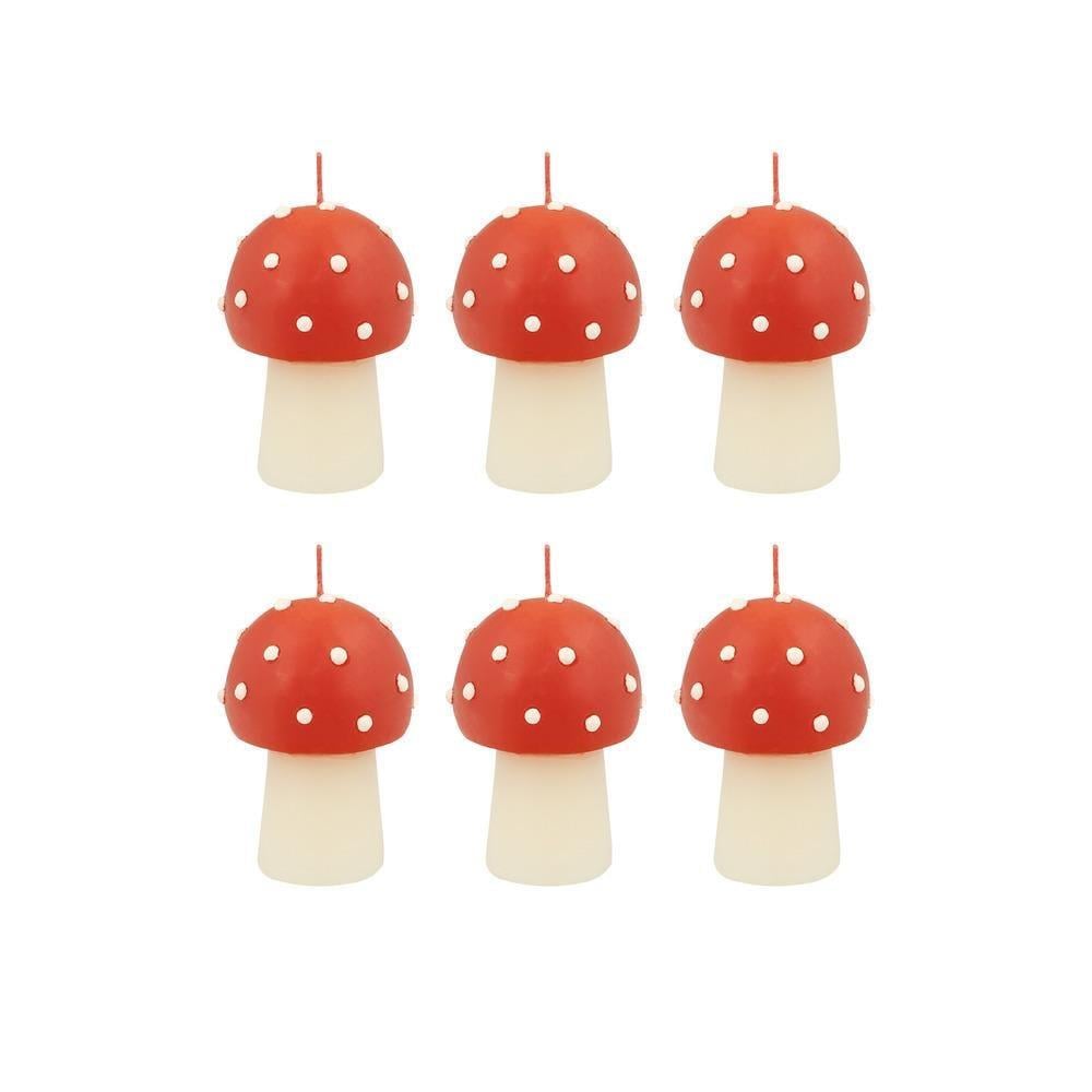 Meri Meri - Mini Mantar Mumlar - 6 Adet