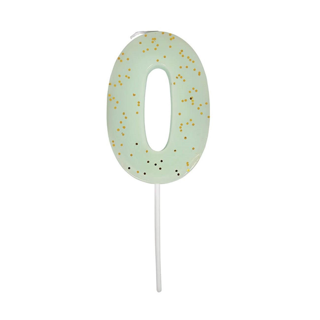 Meri Meri - Mint Number 0 Candle - 0 Numara Mint Mum