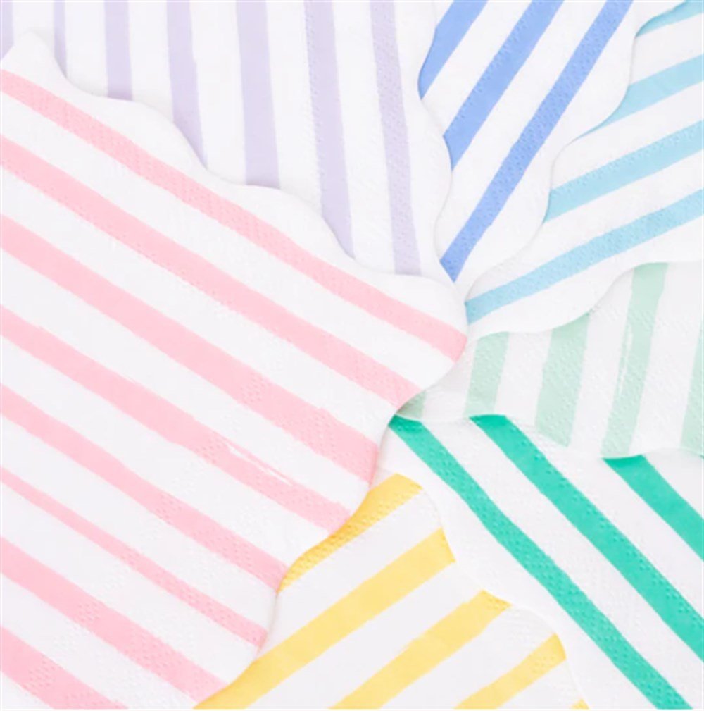 Meri Meri - Mixed Stripe Napkins - Karışık Çizgili Peçeteler - L - 16'Lı
