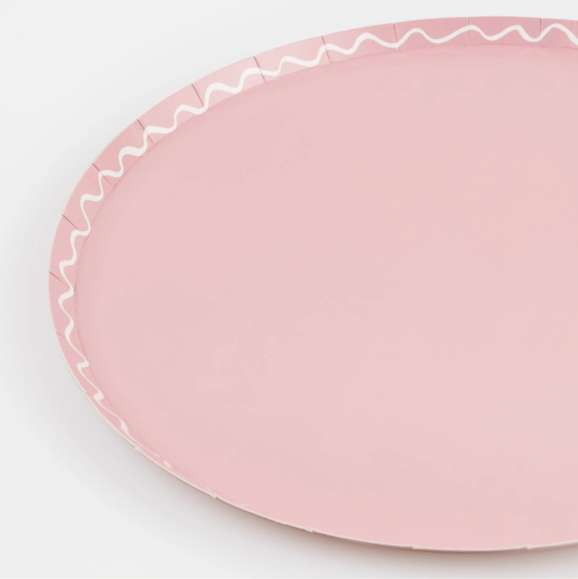 Meri Meri - Mixed Wavy Line Side Plates - Karışık Renkler Dalgalı Tabaklar (M) (x8)