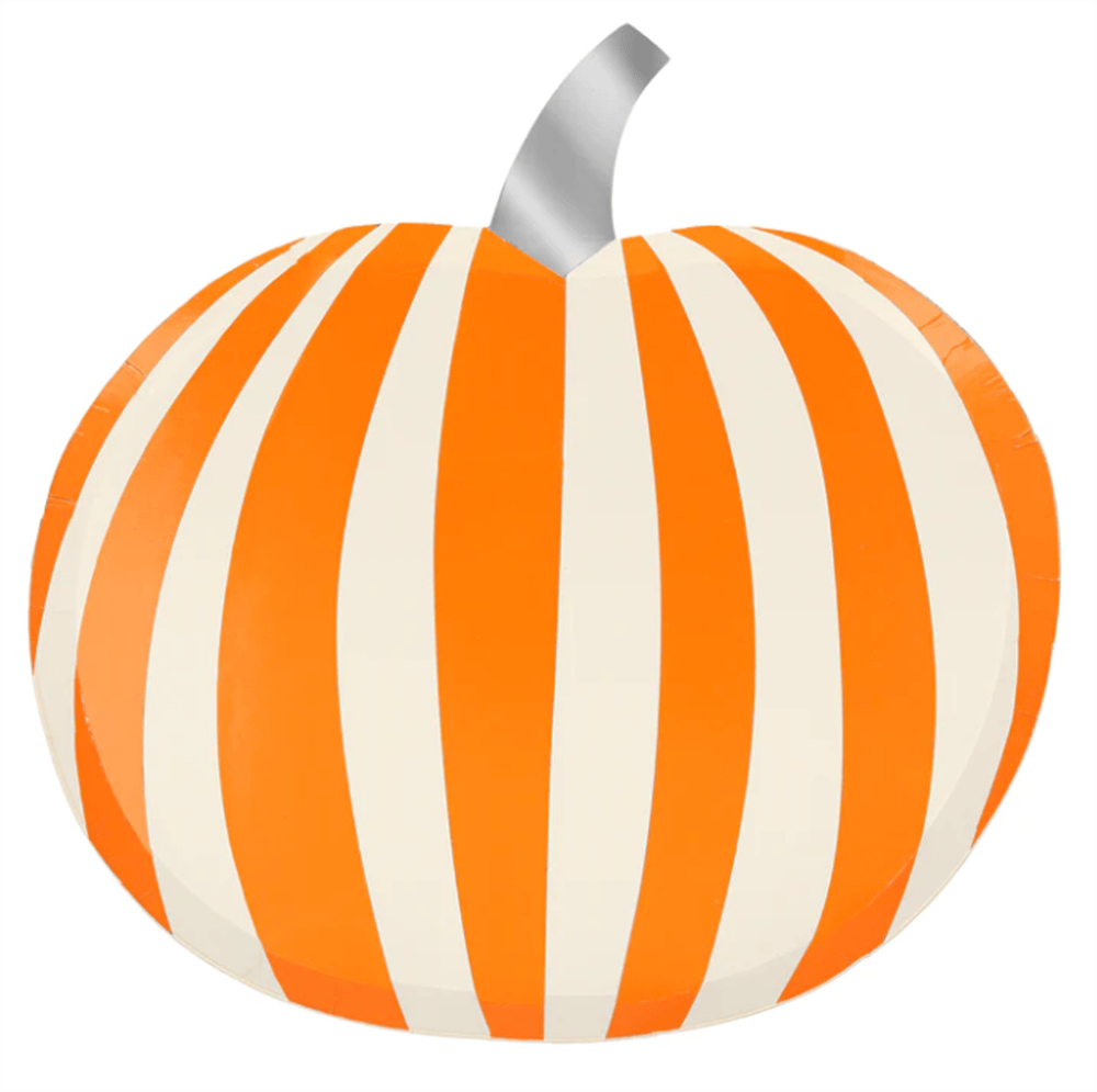 Meri Meri - Mod Pattern Pumpkin Plates - Modern Balkabağı Tabaklar (8'li)