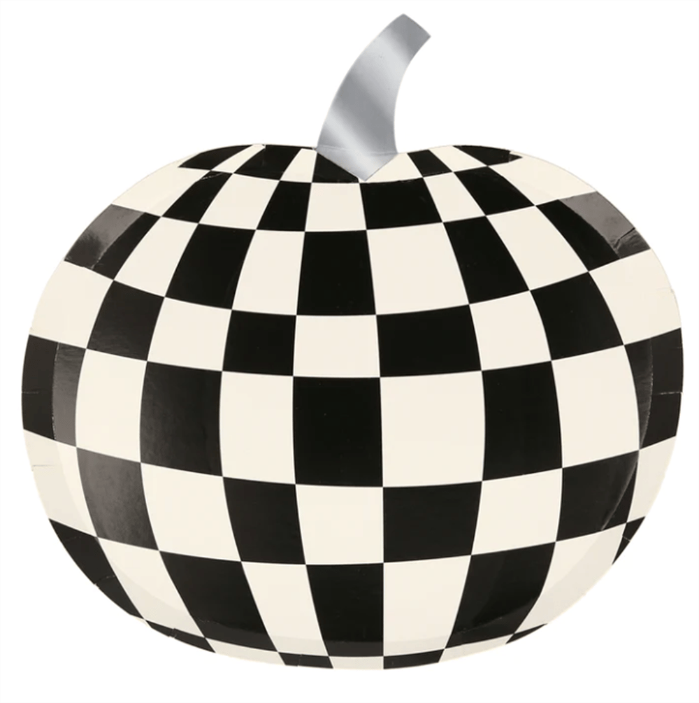 Meri Meri - Mod Pattern Pumpkin Plates - Modern Balkabağı Tabaklar (8'Li)