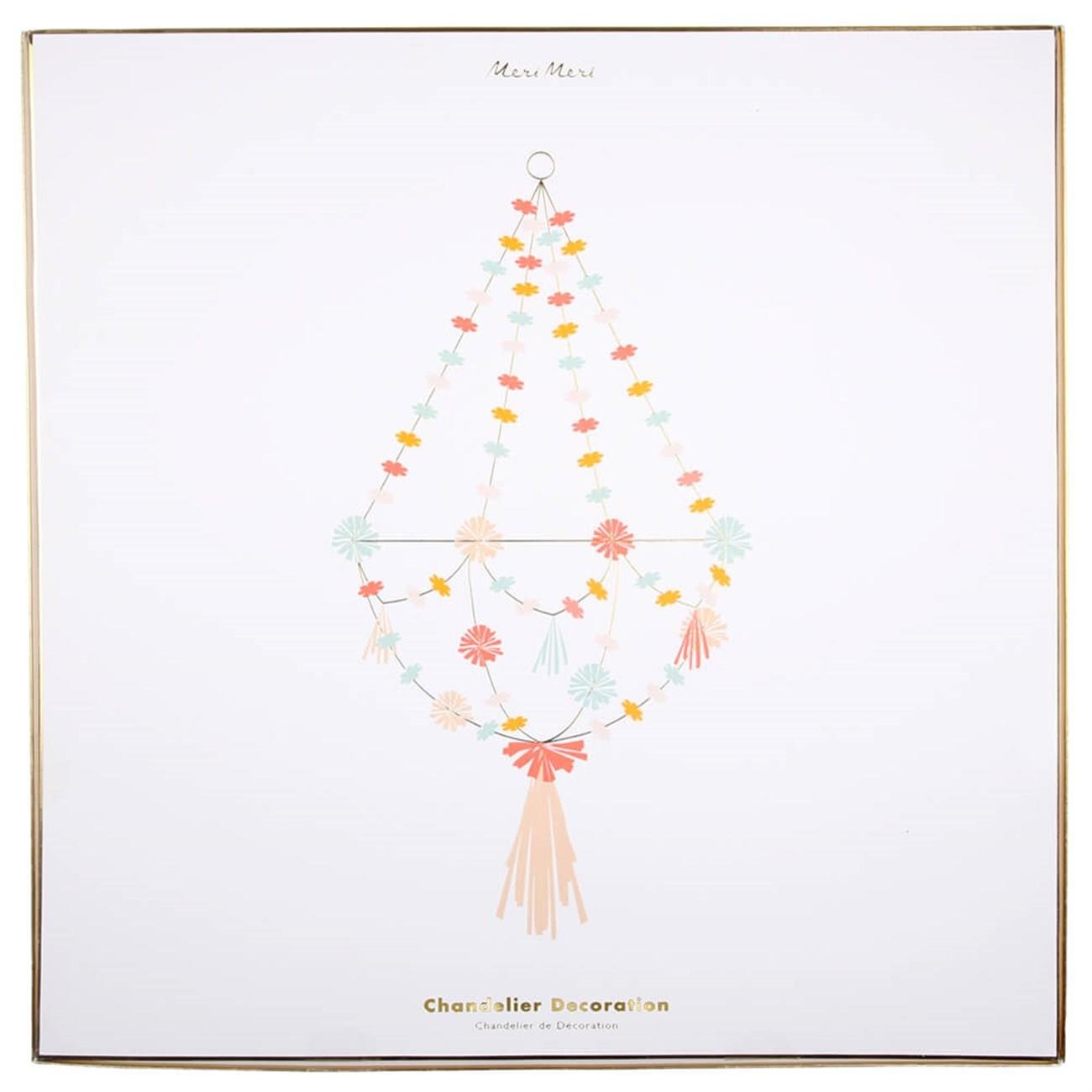Meri Meri - Neon & Gold Fabric Chandelier - Neon & Altın Süs Avize