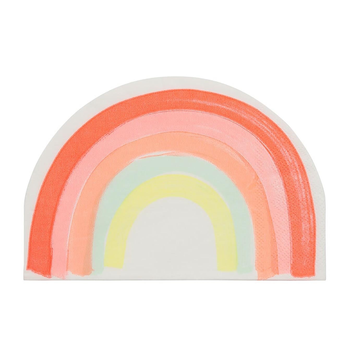 Meri Meri - Neon Rainbow Napkins - Neon Gökkuşağı Peçete - L