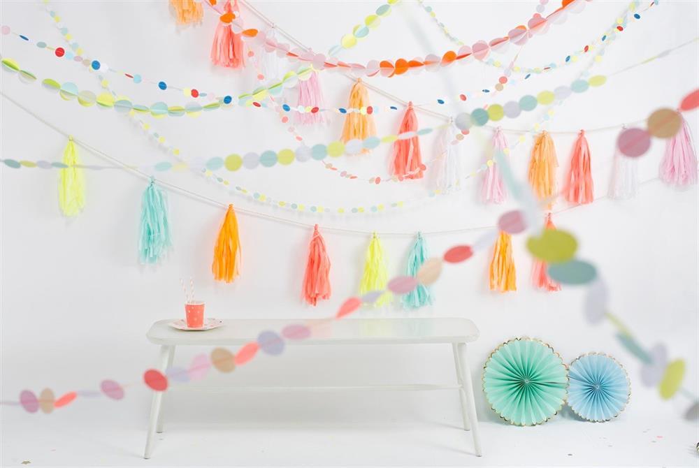 Meri Meri - Neon Tassel Garland - Neon Püsküllü Asılan Süs