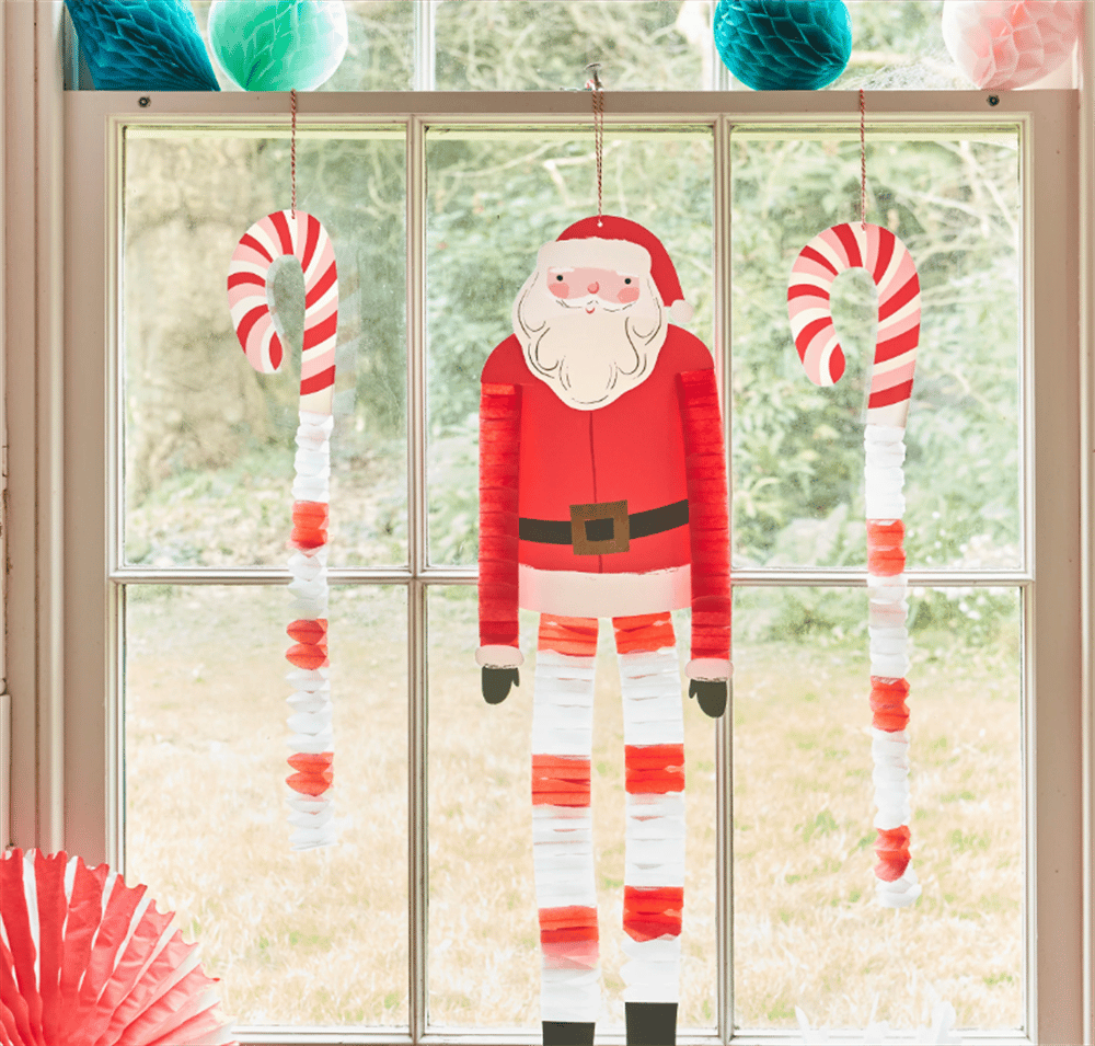 Meri Meri - Noel Baba Ve Ren Geyiği Asılan Süsler - 4 Adet