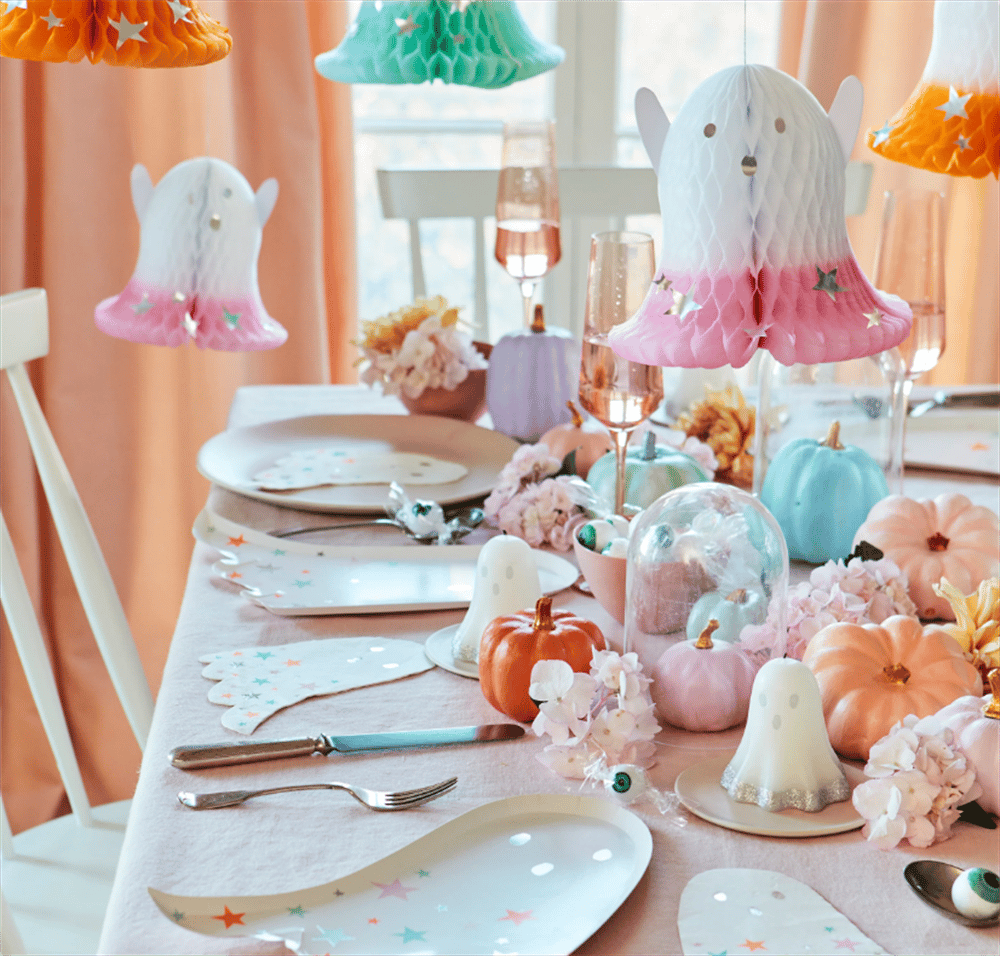 Meri Meri - Ombré Ghost Hanging Decorations - Neon Detaylı Hayalet Asılan Süsler (6'Lı)