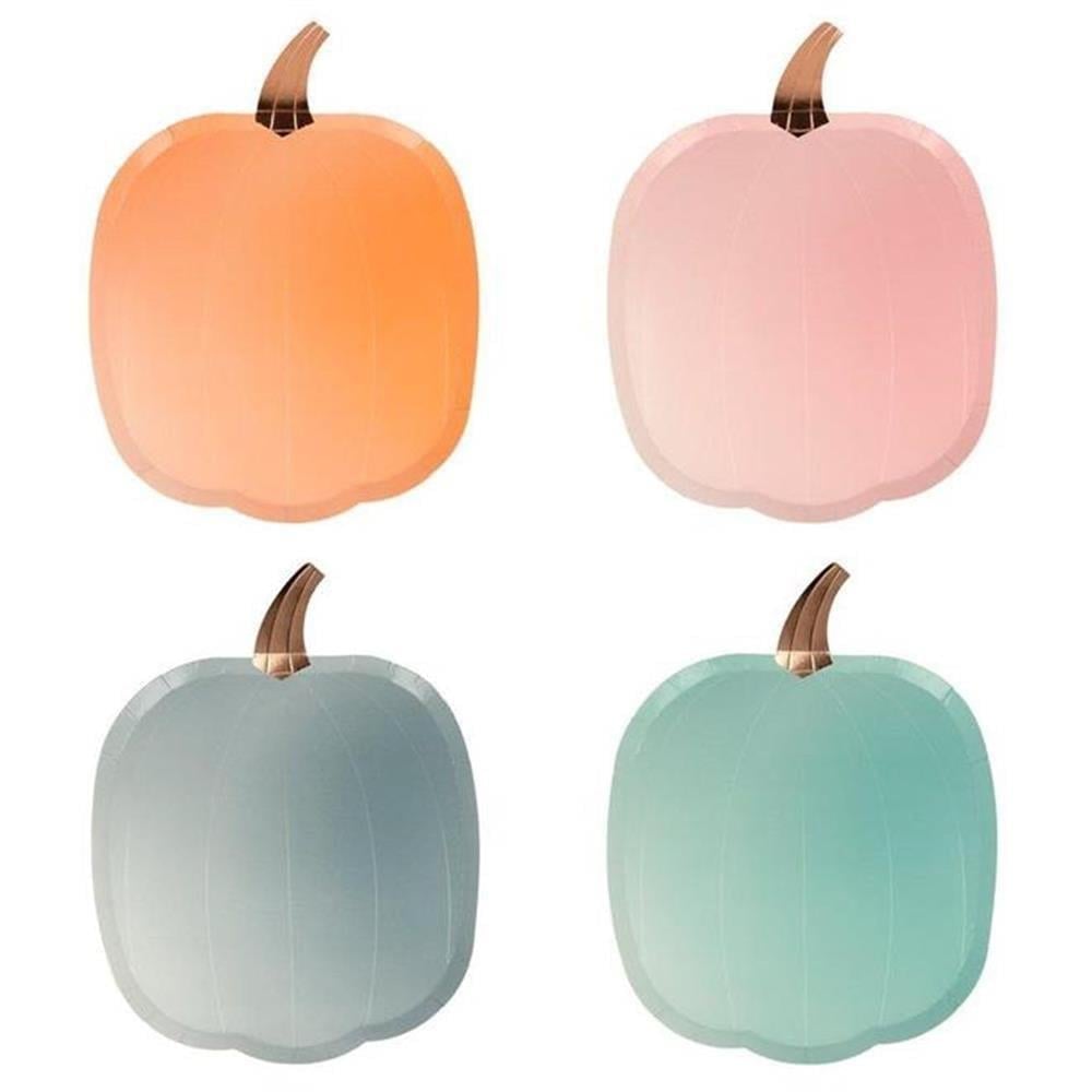Meri Meri - Ombre Halloween Pumpkin Plates - Pastel Balkabağı Tabaklar